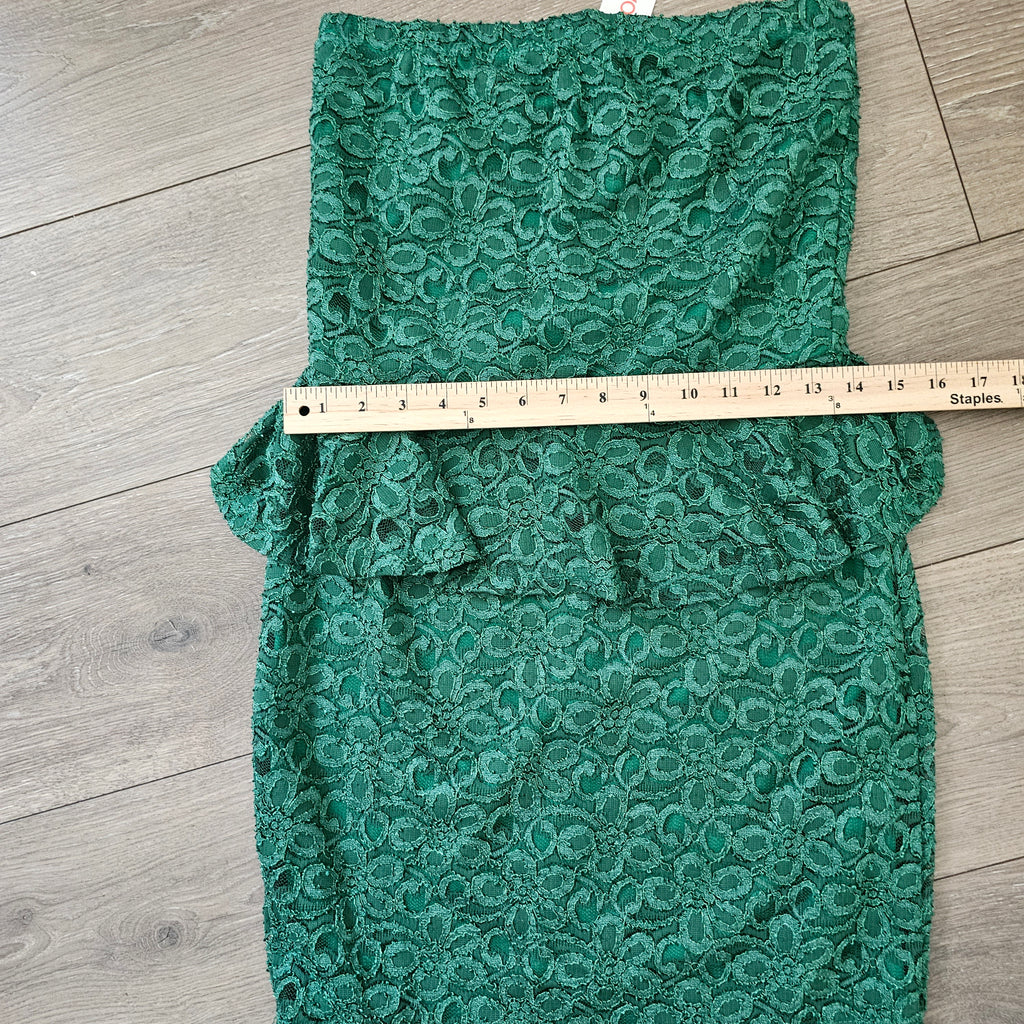 Green Flower Lace Mini Cocktail Dress
