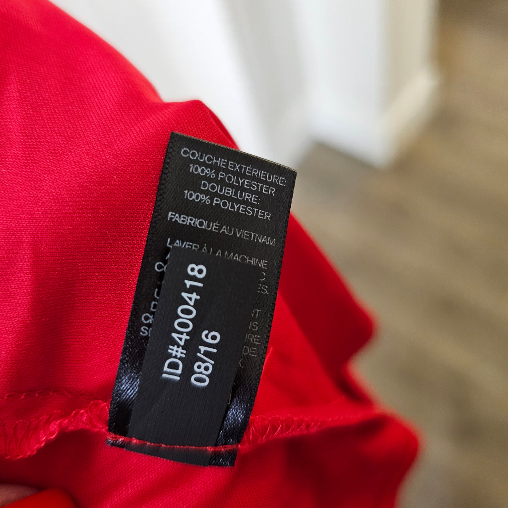 Red Floor Length Express Halter Top Dress